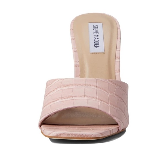 NEW Steve Madden Veles Pale Pink Croc Wedge Sandals sz 8 - Picture 4 of 10